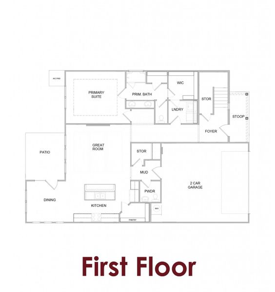 2D floor plan layout for the Brook by Chafin Communities in Summerlin, Winder, GA (Image 3).