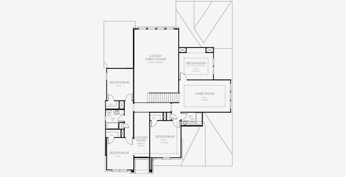 2D floor plan layout for the 3546W by Perry Homes in The Highlands 60', Porter, TX (Image 4). 2D floor plan layout for the 3546W by Perry Homes in The Highlands 60', Porter, TX (Image 4).