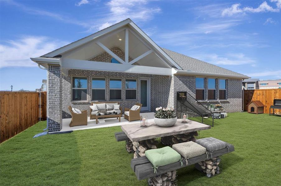 Exterior details and patio area of a home in Timberbrook, Justin (Image 23).