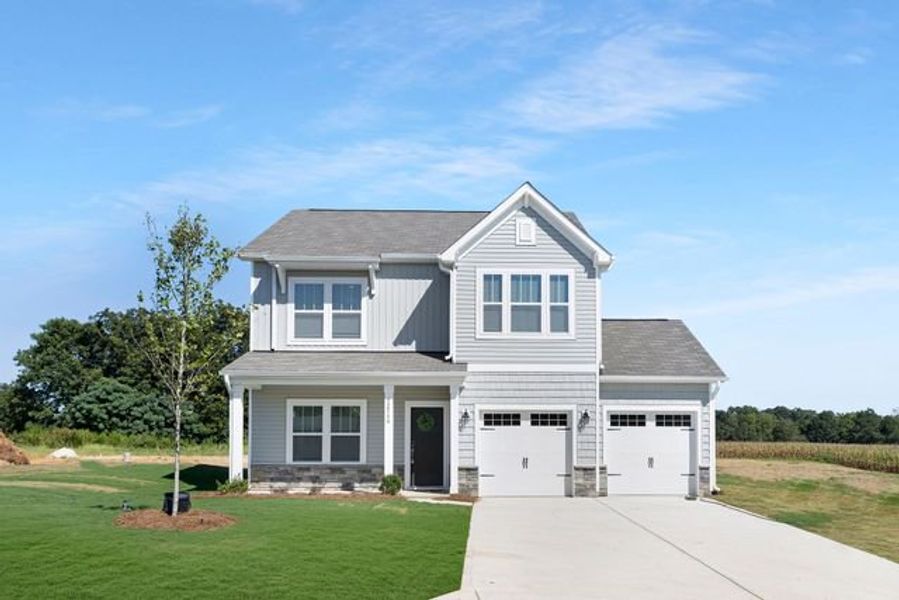 Representative exterior photo of a completed home built from the Hudson by True Homes in Whispering Hills, Locust, NC (Image 22).