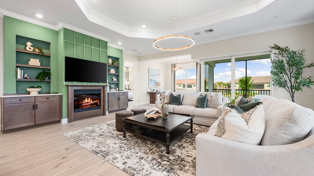 Furnished interior view inside a new home in Esplanade by the Islands Coach Homes, Naples (Image 8). Furnished interior view inside a new home in Esplanade by the Islands Coach Homes, Naples (Image 8).