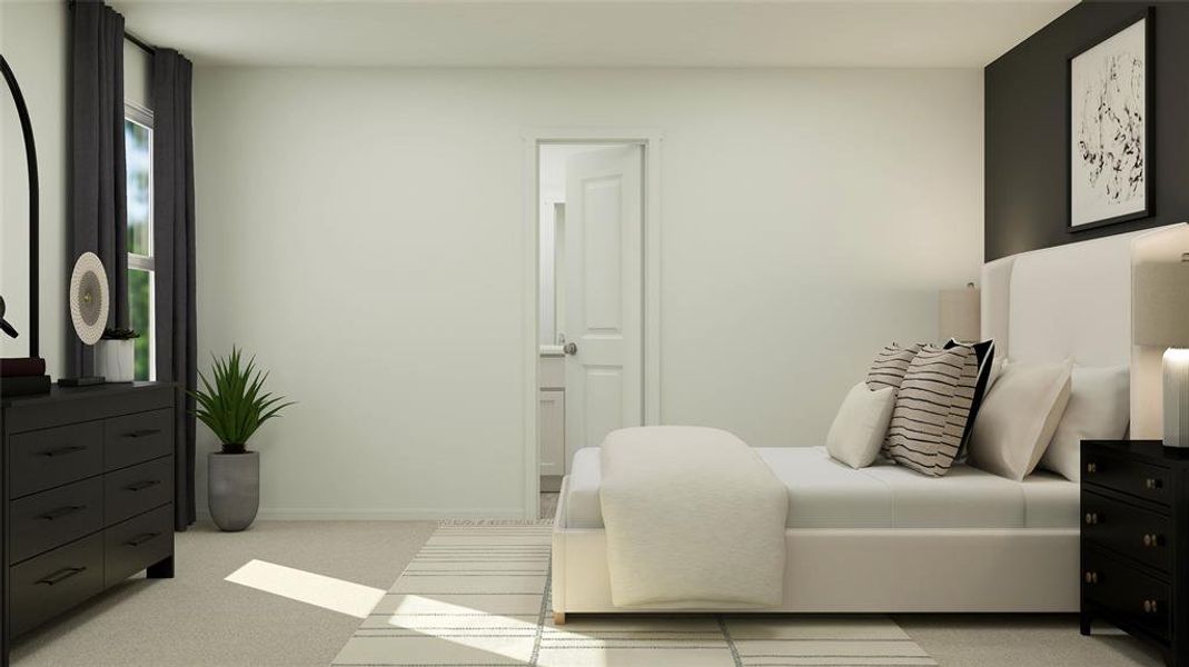 View of carpeted bedroom