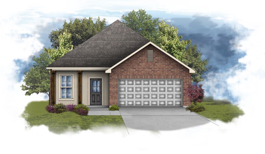 Representative exterior photo of a completed home built from the Quintessa III B by DSLD Homes in Orange Gardens, Orange, TX (Image 1). Representative exterior photo of a completed home built from the Quintessa III B by DSLD Homes in Orange Gardens, Orange, TX (Image 1).