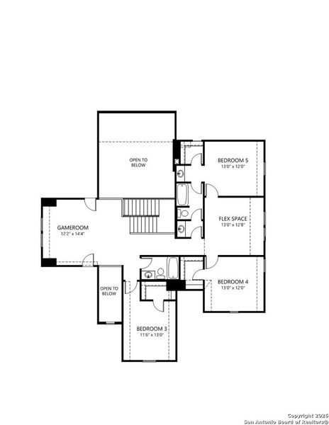 2D floor plan layout of this home in Haby Hill 60s, San Antonio, TX (Image 6).