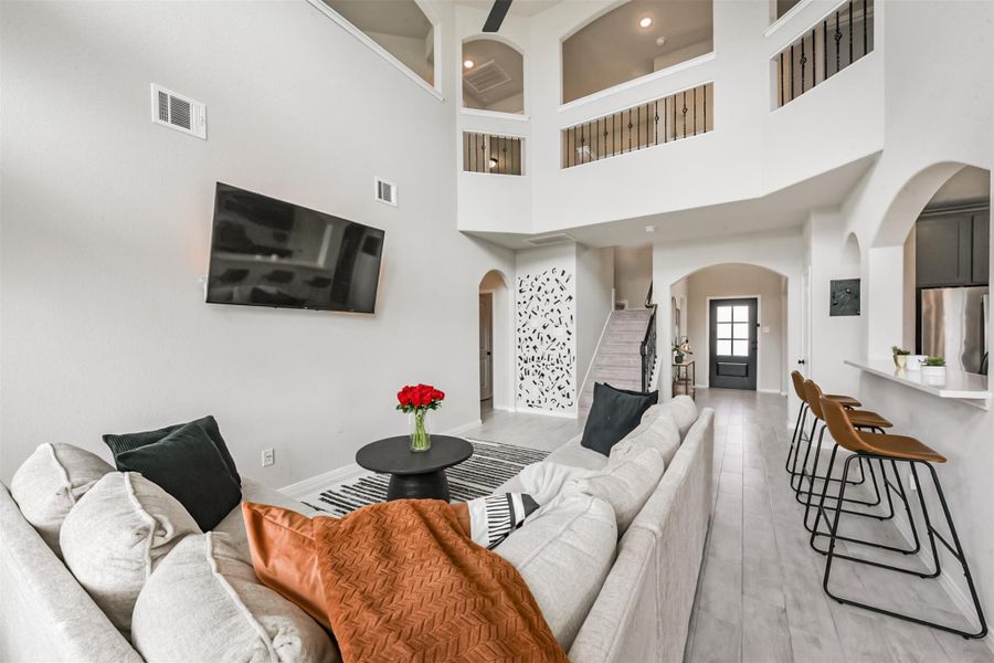 Furnished interior view inside a new home in Kendall Lakes, Alvin (Image 38). Furnished interior view inside a new home in Kendall Lakes, Alvin (Image 38).