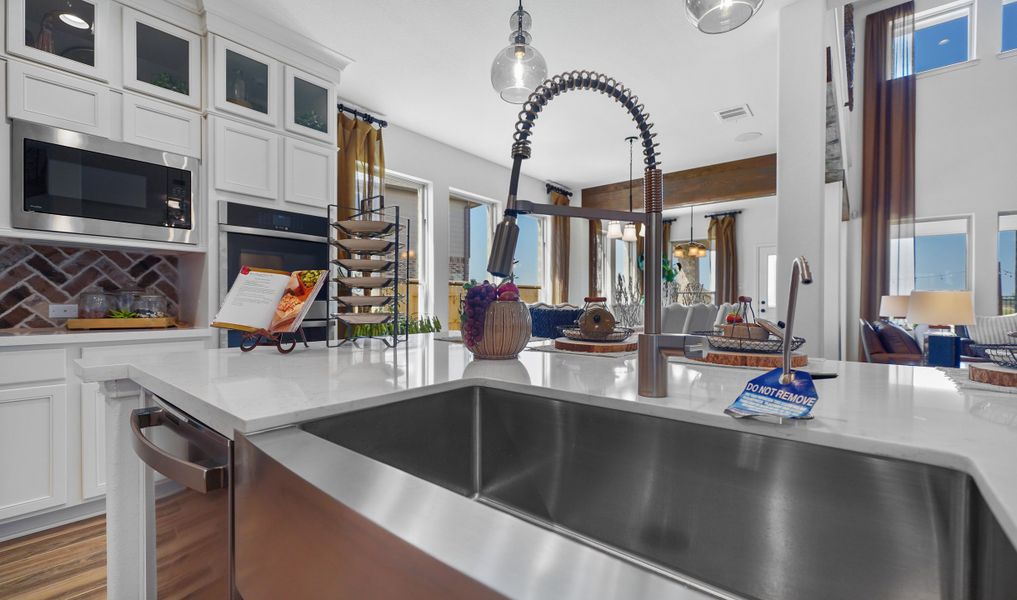 Kitchen with upgraded faucet