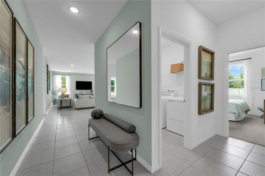 Furnished interior view inside a new home in Covered Bridge at Liberty Bluff, Haines City (Image 7).