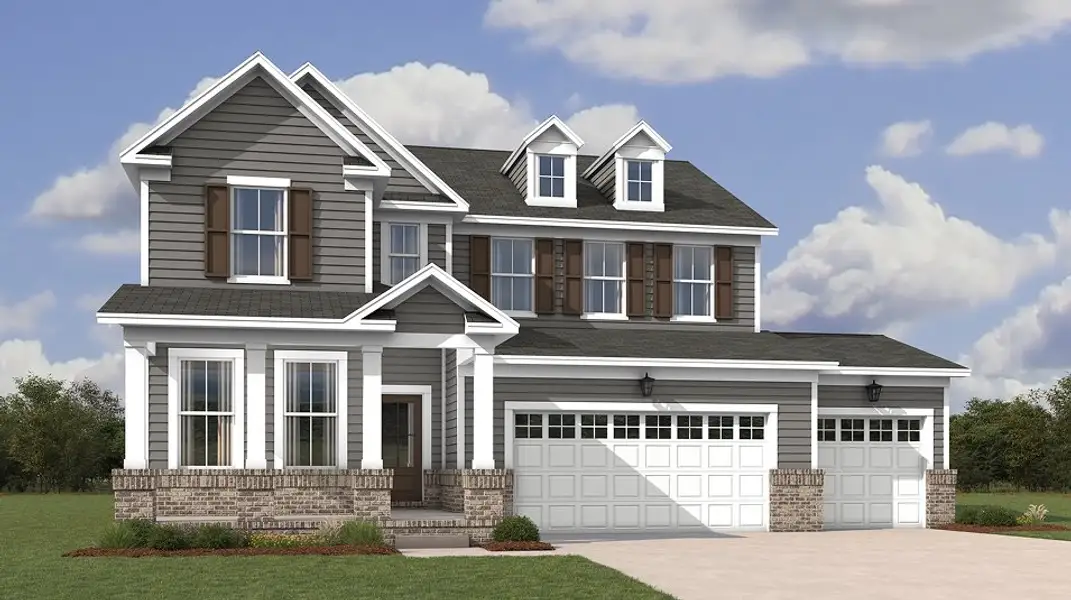 Front exterior of a new home in Wembley Estates, Hermitage, TN, highlighting curb appeal (Image 1). Front exterior of a new home in Wembley Estates, Hermitage, TN, highlighting curb appeal (Image 1).
