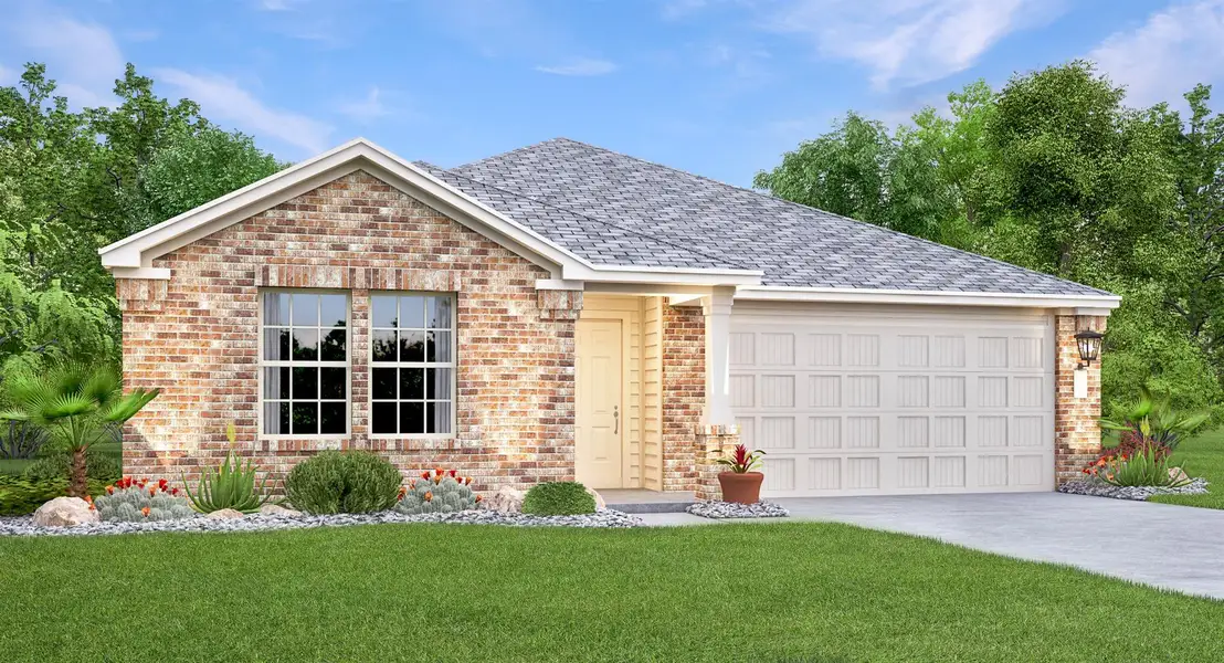 Front exterior of a new home in Clayton Ranch: Classic Collection, Copperas Cove, TX, highlighting curb appeal (Image 15).