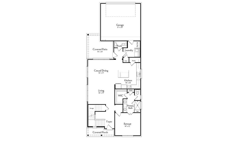 2D floor plan layout for the Potter by Autograph Homes in Indigo, Richmond, TX (Image 3).