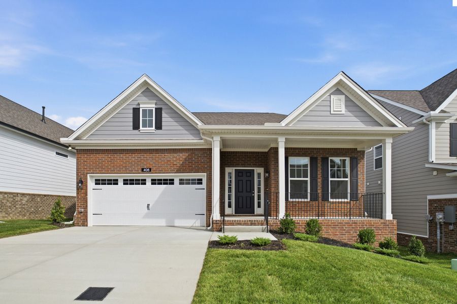 Front exterior of a new home in McCain's Station, Gallatin, TN, highlighting curb appeal (Image 2). Front exterior of a new home in McCain's Station, Gallatin, TN, highlighting curb appeal (Image 2).