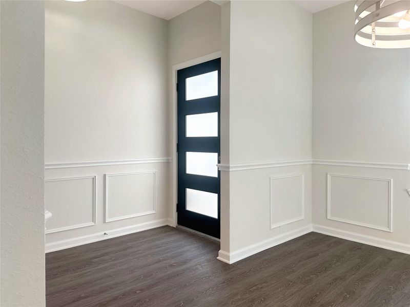The Caldwell- Foyer and Dining Room. Home is under construction. Sample image for illustration; upgrades, options, and colors may vary.