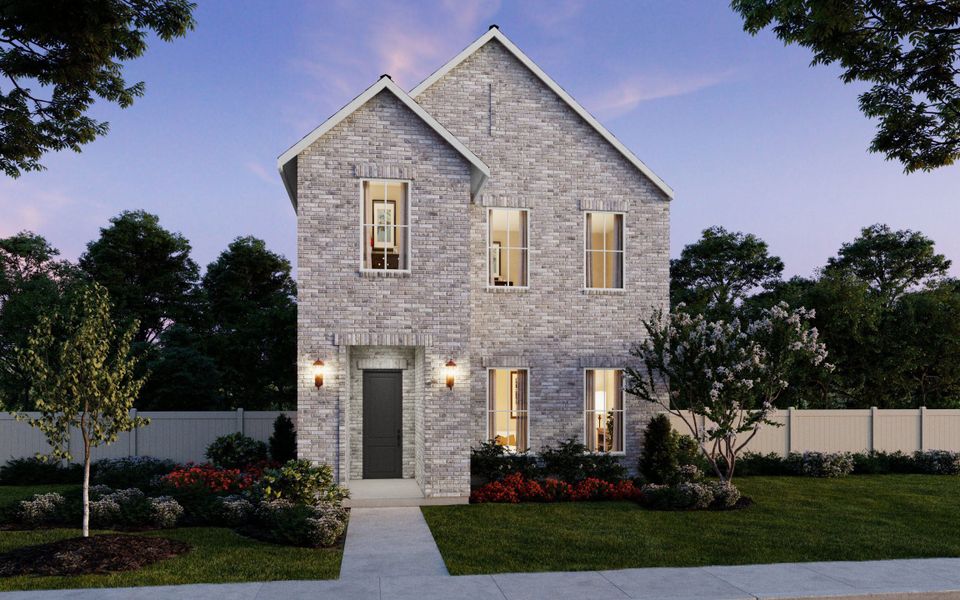 Representative exterior photo of a completed home built from the Giselle by Normandy Homes in The Heights at Uptown, Celina, TX (Image 19).