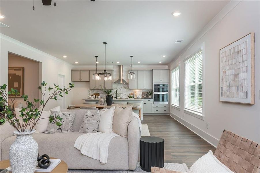 Furnished interior view inside a new home in , Flowery Branch (Image 15). Furnished interior view inside a new home in , Flowery Branch (Image 15).