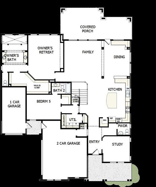 2D floor plan layout of this home in Northshore at Lakewood Village - Classic Series, Lakewood Village, TX (Image 3). 2D floor plan layout of this home in Northshore at Lakewood Village - Classic Series, Lakewood Village, TX (Image 3).