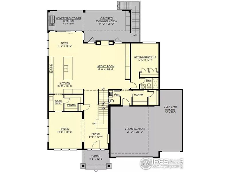 Revised Main Level (Floor plan from House Designers)