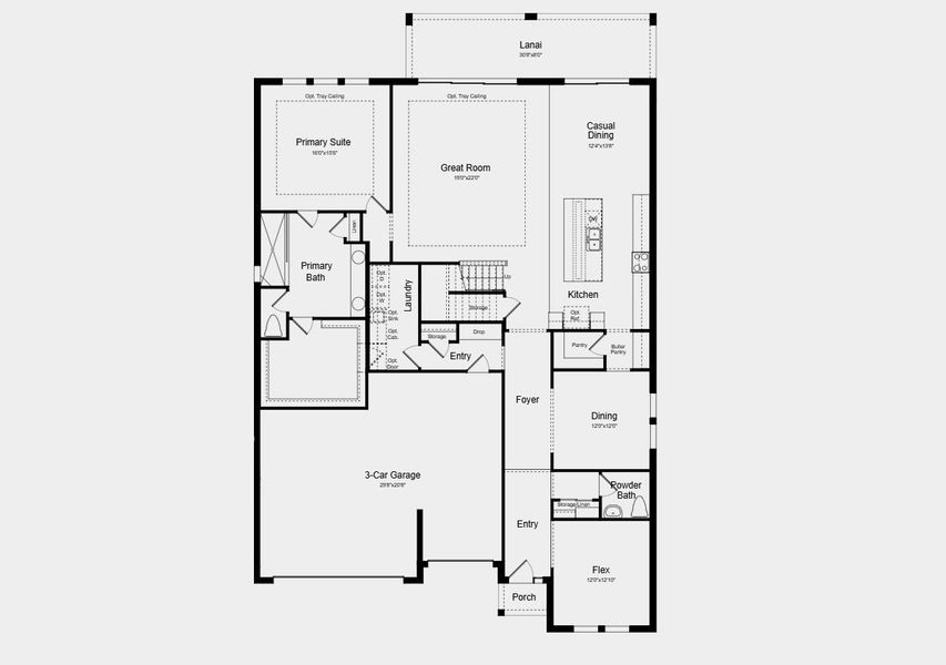 2D floor plan layout for the Waikiki by Taylor Morrison in Victoria Lakes, Odessa, FL (Image 3).
