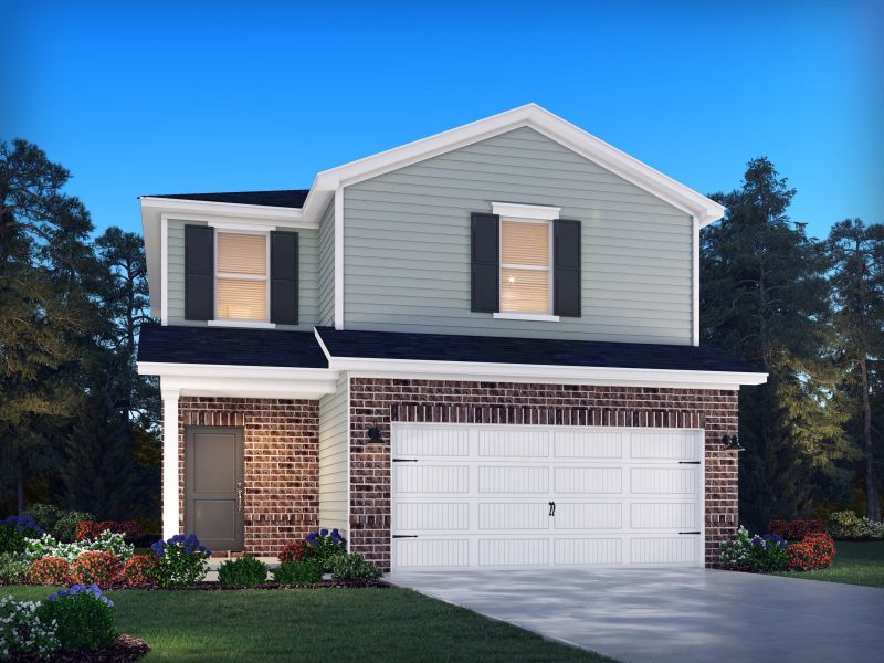 Representative exterior photo of a completed home built from the Finley by Meritage Homes in Walnut Reserve, Conover, NC (Image 2).