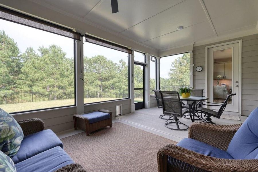 Exterior details and patio area of a home in Soleil Belmont Park, Canton (Image 29). Exterior details and patio area of a home in Soleil Belmont Park, Canton (Image 29).