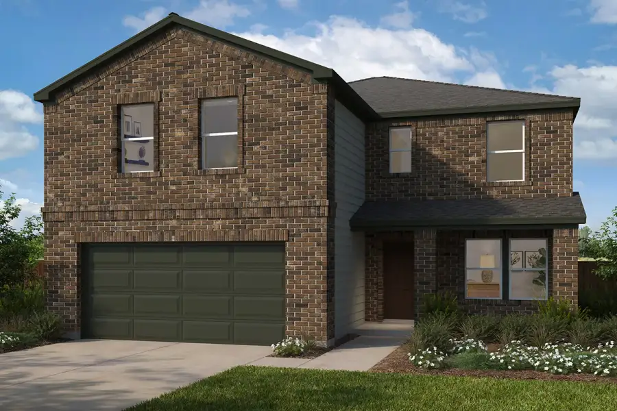 Representative exterior photo of a completed home built from the 2876 by KB Home in Labella Preserve, Montgomery, TX (Image 4). Representative exterior photo of a completed home built from the 2876 by KB Home in Labella Preserve, Montgomery, TX (Image 4).