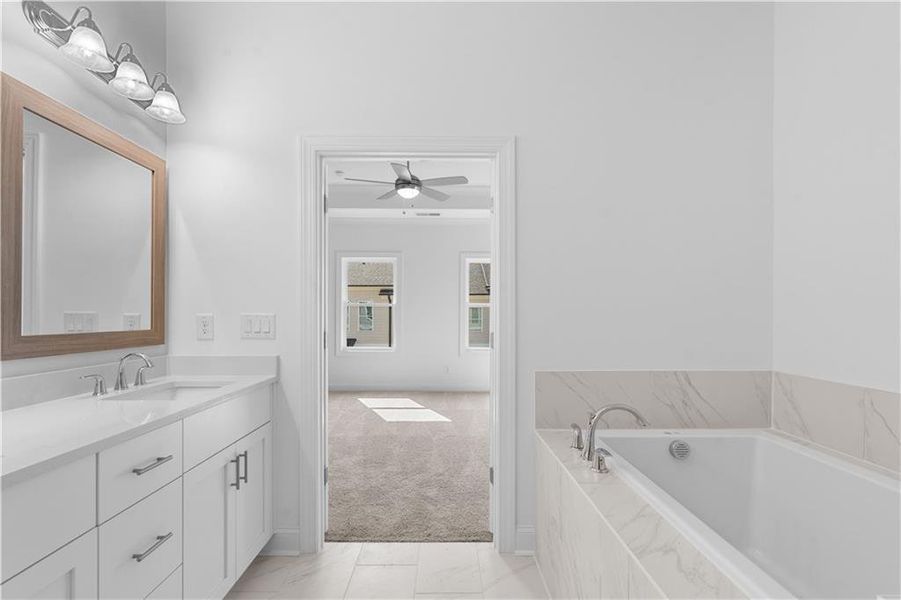 Furnished interior view inside a new home in Evanshire Townhomes, Duluth (Image 28).