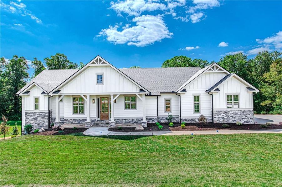 Front exterior of a new home in , Blairsville, GA, highlighting curb appeal (Image 30).