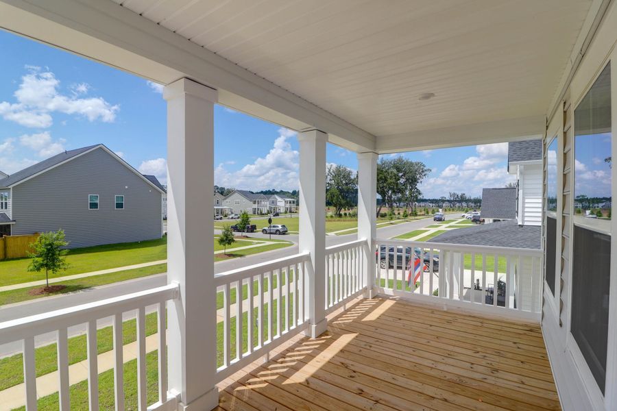 Exterior details and patio area of a home in Sweetgrass at Summers Corner: Arbor Collection, Summerville (Image 2).