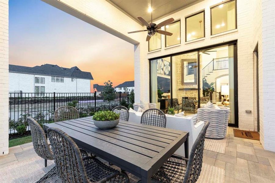 Exterior details and patio area of a home in Mosaic, Celina (Image 22). Exterior details and patio area of a home in Mosaic, Celina (Image 22).