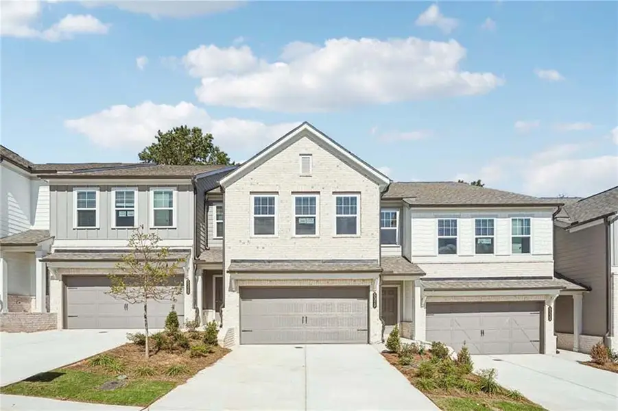 Front exterior of a new home in Langston Reserve, Cartersville, GA, highlighting curb appeal (Image 1). Front exterior of a new home in Langston Reserve, Cartersville, GA, highlighting curb appeal (Image 1).
