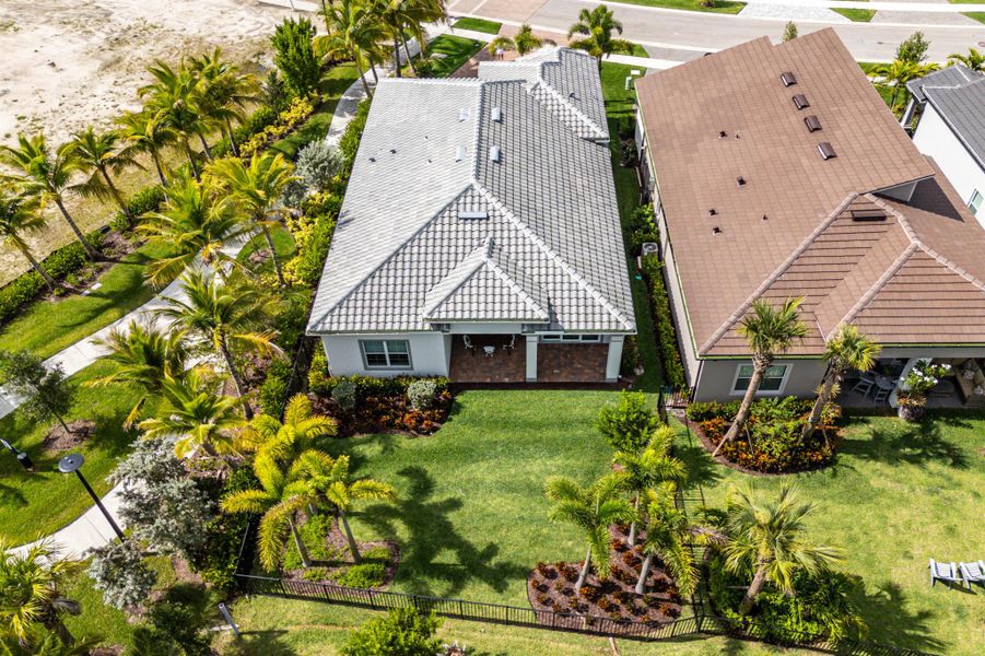 Exterior details and patio area of a home in Avondale at Avenir, Palm Beach Gardens (Image 4). Exterior details and patio area of a home in Avondale at Avenir, Palm Beach Gardens (Image 4).