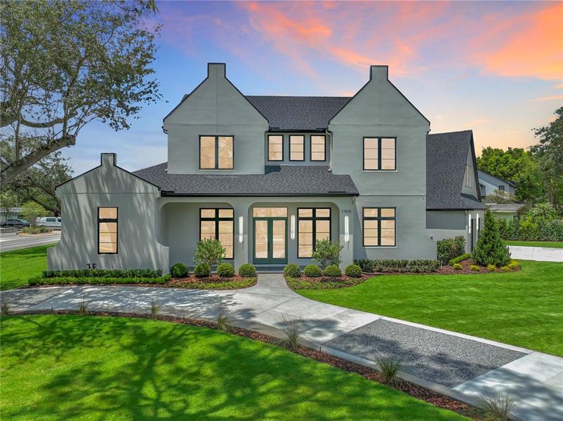 Front exterior of a new home in , Winter Park, FL, highlighting curb appeal (Image 25). Front exterior of a new home in , Winter Park, FL, highlighting curb appeal (Image 25).