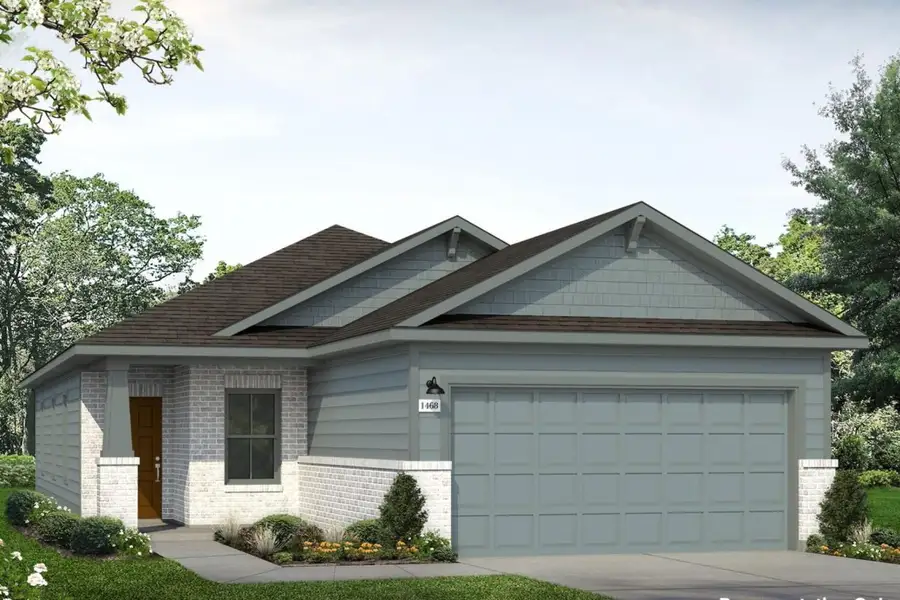 Front exterior of a new home in Azalea, Pattison, TX, highlighting curb appeal (Image 1). Front exterior of a new home in Azalea, Pattison, TX, highlighting curb appeal (Image 1).