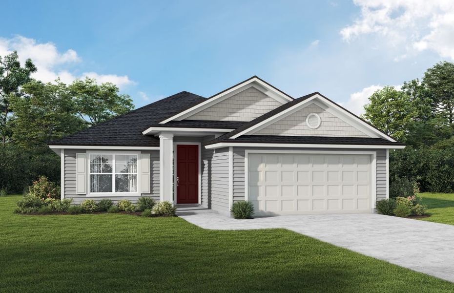 Representative exterior photo of a completed home built from the Hillcrest by SEDA New Homes in Weston Woods, Jacksonville, FL (Image 2). Representative exterior photo of a completed home built from the Hillcrest by SEDA New Homes in Weston Woods, Jacksonville, FL (Image 2).