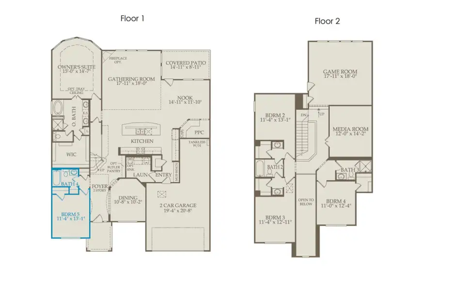 2D floor plan layout of this home in Anna Town Square, Anna, TX (Image 2). 2D floor plan layout of this home in Anna Town Square, Anna, TX (Image 2).