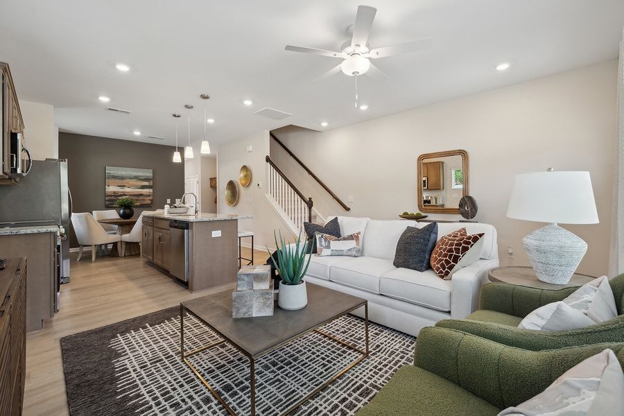 Representative furnished interior of a home built from the Clover - Genesis Value Collection by Mungo Homes in Lakeview Village, Charlotte (Image 5).