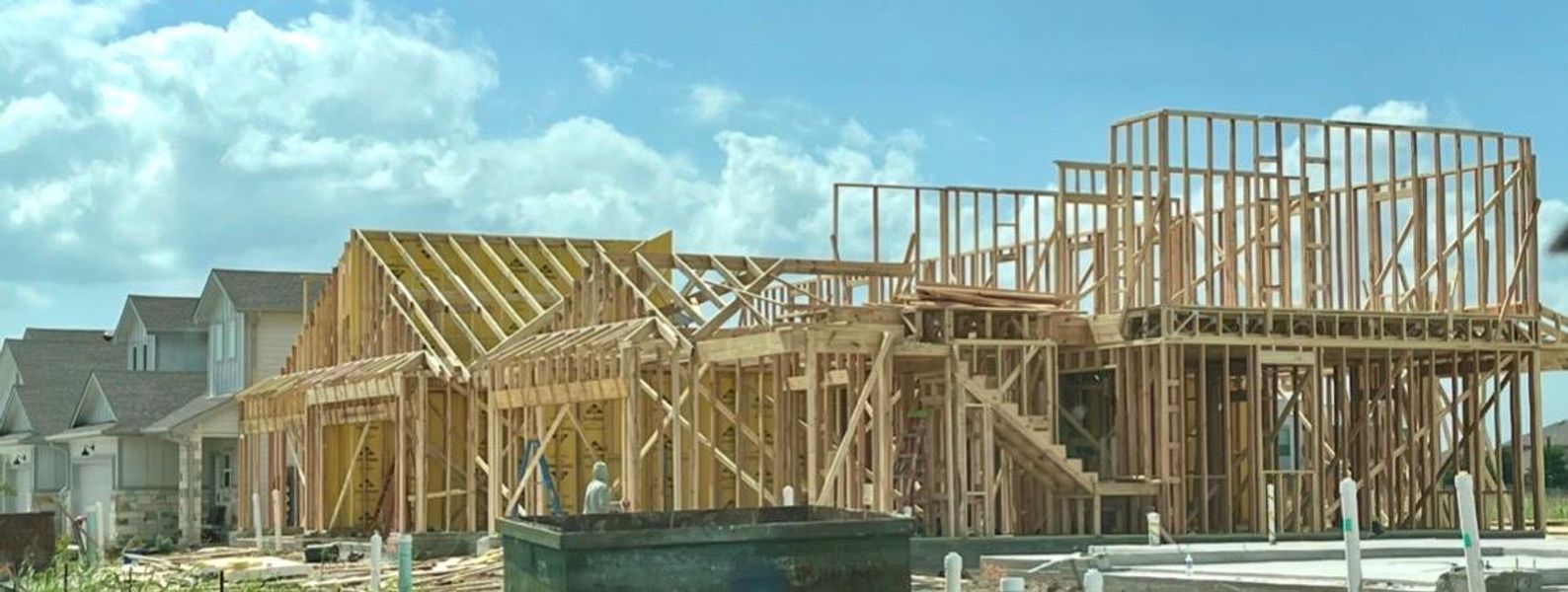 In-progress construction of a new home in Wellspring, Round Rock, TX (Image 26).