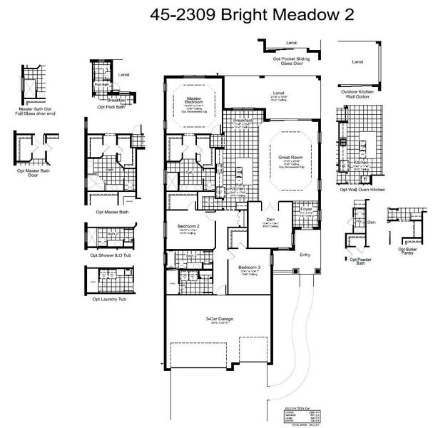 2D floor plan layout for the Bright Meadow 2 by Neal Communities in Canoe Creek, Parrish, FL (Image 3).