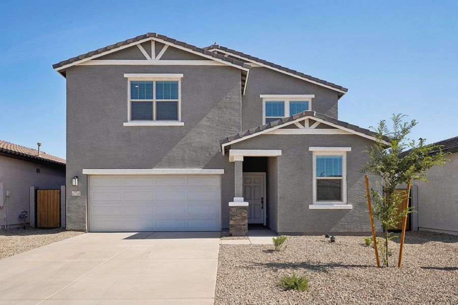 Representative exterior photo of a completed home built from the Snapdragon by Ashton Woods in Solara, Phoenix, AZ (Image 14).