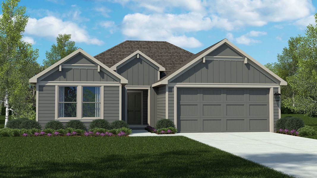 Representative exterior photo of a completed home built from the HUNTSVILLE by D.R. Horton in Longhorn Estates, Fort Worth, TX (Image 21). Representative exterior photo of a completed home built from the HUNTSVILLE by D.R. Horton in Longhorn Estates, Fort Worth, TX (Image 21).