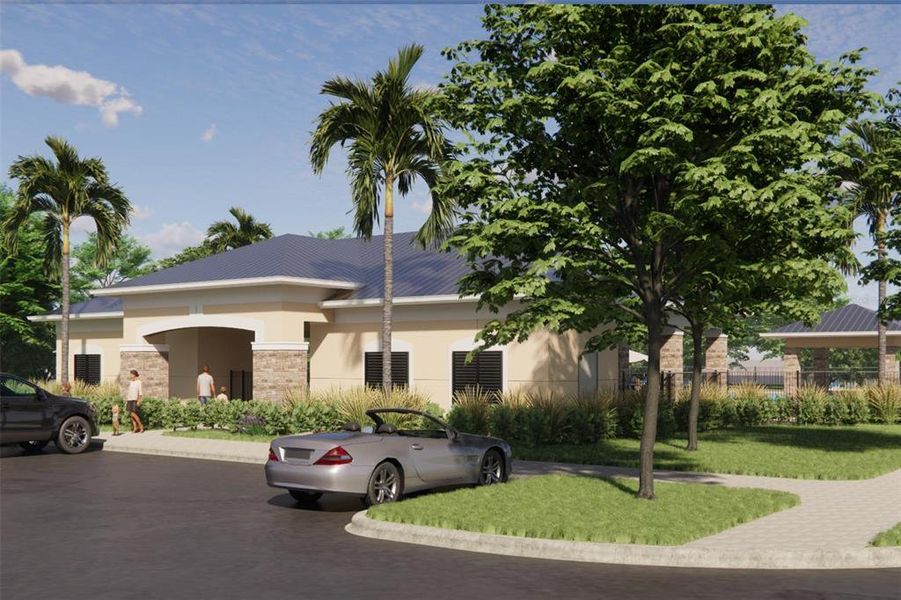 Front exterior of a new home in Pine Meadows Reserve, Eustis, FL, highlighting curb appeal (Image 5).