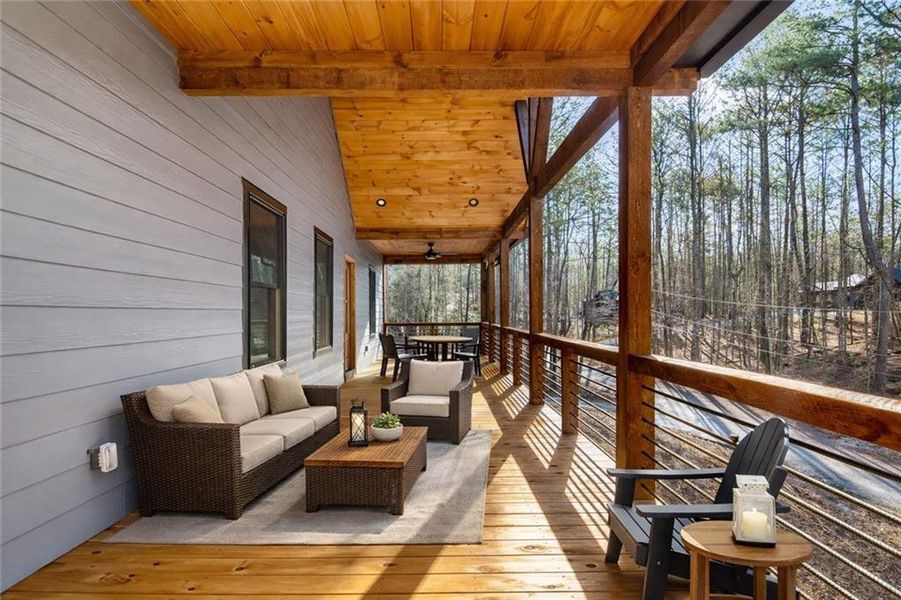 Exterior details and patio area of a home in , Ellijay (Image 18).