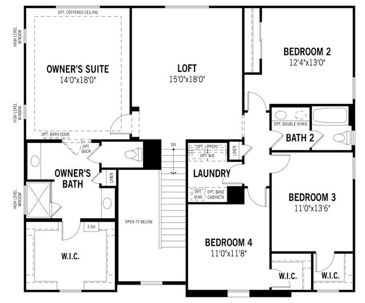 2D floor plan layout for the Revere by Mattamy Homes in Montelena, Marana, AZ (Image 5).