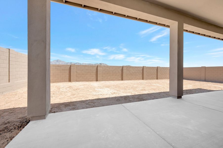 Exterior details and patio area of a home in Overlook at Verrado Regent Hills, Buckeye (Image 4).