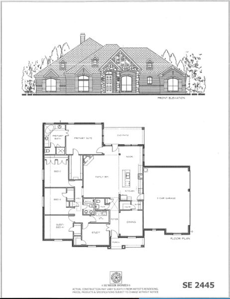 2D floor plan layout for the The Elm by Sumeer Homes in Stone Henge II, Sanger, TX (Image 3). 2D floor plan layout for the The Elm by Sumeer Homes in Stone Henge II, Sanger, TX (Image 3).