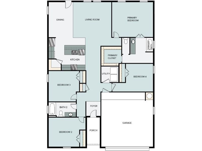 2D floor plan layout of this home in Cloverleaf, Austin, TX (Image 5).