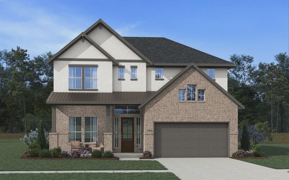 Representative exterior photo of a completed home built from the Acadia by Chesmar Homes in Elyson 50's, Katy, TX (Image 22).