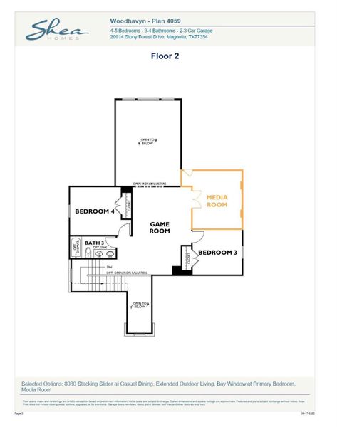 2D floor plan layout of this home in , Magnolia, TX (Image 3).