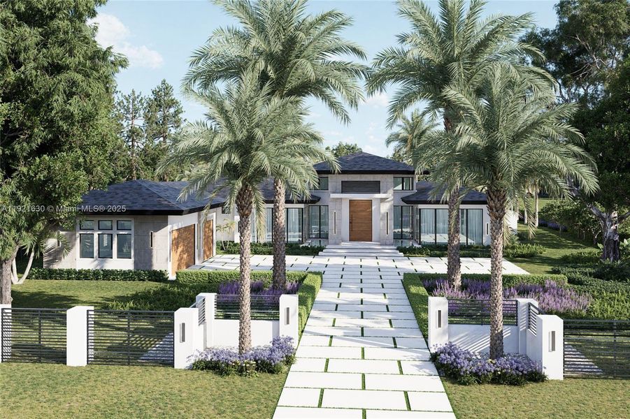 Front exterior of a new home in , Pinecrest, FL, highlighting curb appeal (Image 12).