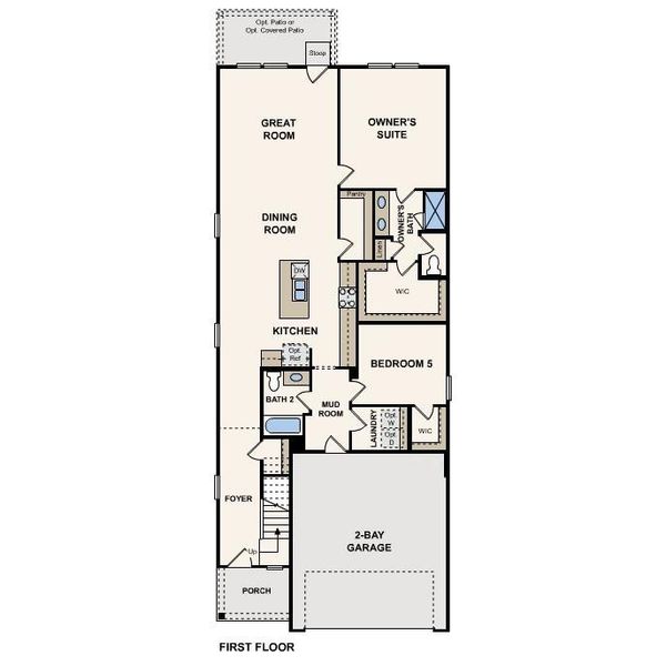 2D floor plan layout of this home in Stallion Run, Buda, TX (Image 6).