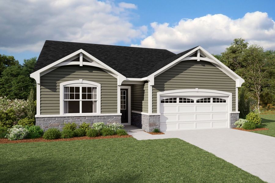 Representative exterior photo of a completed home built from the Glades by Mattamy Homes in Bloom, Fuquay Varina, NC (Image 21).